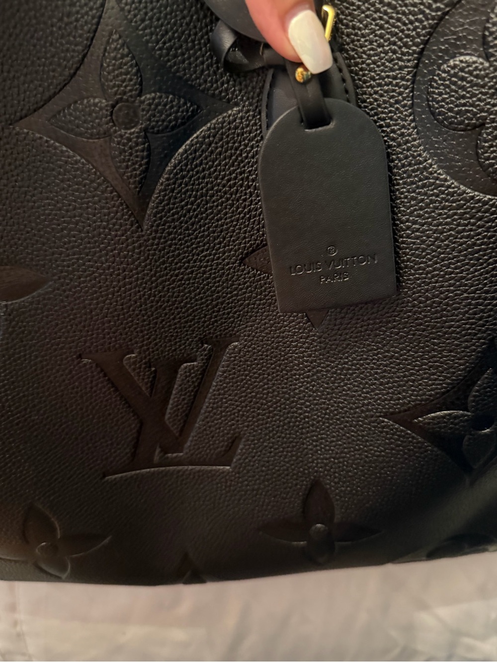 Men's Black Tote Bag with Orange Interior - Picture 3 of 10